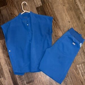 Figs Royal Blue Scrub Set